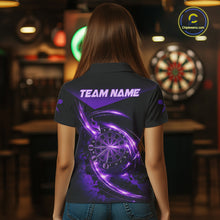 Load image into Gallery viewer, Thunder Purple Dartboard Women Dart Polo &amp; 1/4-Zip Shirt Custom Name Splatter Dart Jersey For Darters NYN2964