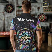 Load image into Gallery viewer, Holographic Splatter Dartboard Men Dart Shirt Custom Name Grunge Ribbon Dart Jersey For Darters NYN2967