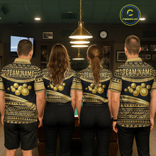 Load image into Gallery viewer, Gold Tribal 8 Ball Pool Shirts Women Billiard Polo &amp; 1/4 Zip Shirt Custom Pool Billiard Team Jerseys NYN2971