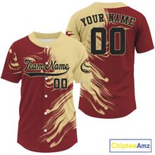 Load image into Gallery viewer, Men's Red And Yellow Baseball Jersey Personalized Outfits Baseball Shirt For Newborns NYN0882