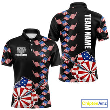 Load image into Gallery viewer, Custom American Flag Pattern Dartboard Darts Polo Shirts For Men Patriotic Darts Team Jerseys NYN2756