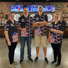 Load image into Gallery viewer, Custom American Flag Pattern Dartboard Darts Polo Shirts For Men Patriotic Darts Team Jerseys NYN2756