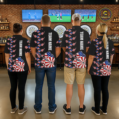 Custom American Flag Pattern Dartboard Darts Polo Shirts For Women Patriotic Darts Team Jerseys NYN2756