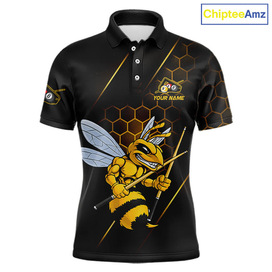 Yellow Hexagon Funny Bee 8 Ball & 9 Ball Pool Billiard Jerseys For Men Custom Billiard Team Appeal NYN2758