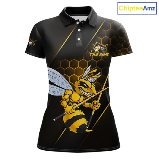 Yellow Hexagon Funny Bee 8 Ball & 9 Ball Pool Billiard Jerseys For Women Custom Billiard Team Appeal NYN2758