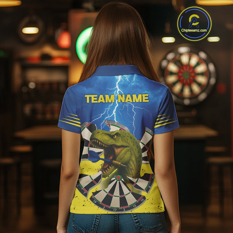 Master Dinosaur Strike Style Funny Darts Shirt For Women - Customizable Name & Team NYN0398