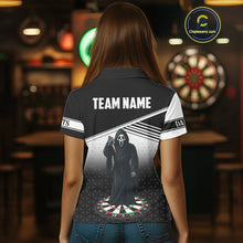 Load image into Gallery viewer, Grim Reaper Dartboard Custom Black Darts Shirt For Women - Personalized Name For Players NYN0673