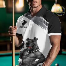 Load image into Gallery viewer, Grey And White Paint Funny Bulldog 8 Ball Billiard Pool Shirt For Men Custom Billiard Team Appeal NYN2765
