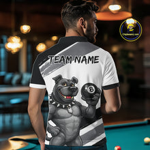 Load image into Gallery viewer, Grey And White Paint Funny Bulldog 8 Ball Billiard Pool Shirt For Men Custom Billiard Team Appeal NYN2765
