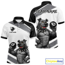 Load image into Gallery viewer, Grey And White Paint Funny Bulldog 8 Ball Billiard Pool Shirt For Men Custom Billiard Team Appeal NYN2765