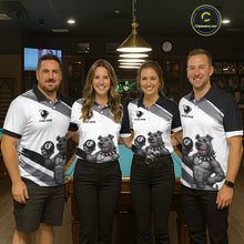 Load image into Gallery viewer, Grey And White Paint Funny Bulldog 8 Ball Billiard Pool Shirt For Men Custom Billiard Team Appeal NYN2765