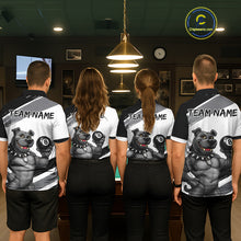 Load image into Gallery viewer, Grey And White Paint Funny Bulldog 8 Ball Billiard Pool Shirt For Men Custom Billiard Team Appeal NYN2765