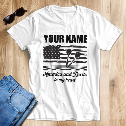 America And Darts T-Shirts Custom Dart Shirt For Men And Women, Darts For Gift NYN0217