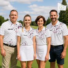 Load image into Gallery viewer, USA 250Th Anniversary Mens Golf Polo Shirt Custom White Golf Ball Pattern Patriotic Golf Tops NYN3392