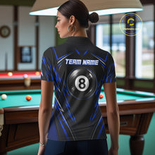 Load image into Gallery viewer, Female billiard player wearing patriotic American flag pool jersey during tournament, symbolizing strength, leadership, unity and American pride.