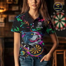 Load image into Gallery viewer, Custom Colorful Bulldog Dartboard 3D Funny Dart Shirts Polo For Women Dart League Jerseys NYN2107