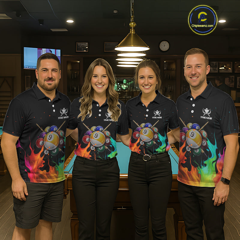 Splatter Paint Women's Billiard Ball Shirt Personalized 8 Ball Cue Billiard Team Shirt NYN2335