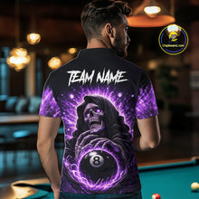Load image into Gallery viewer, Lightning Purple Scary Grim Reaper Pool 8 Ball Men Billiard Shirt Custom Ball Billiard Team Attire NYN2624