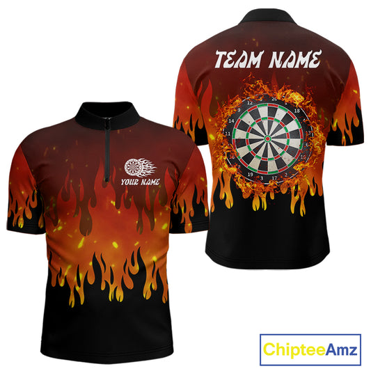 Flame Pattern Multi Color Dartboard Custom Flame Dart Shirt For Men, Dart Jerseys NYN0226