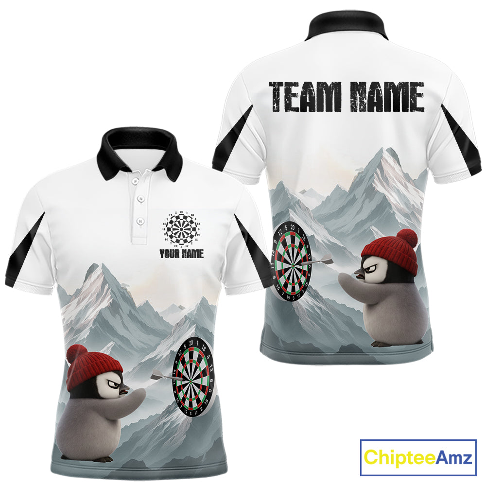 Cold Fierce Penguin Duo Play Darts Men Darts Polo Shirt Personalized Name For Darters NYN2356