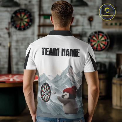 Cold Fierce Penguin Duo Play Darts Men Darts Polo Shirt Personalized Name For Darters NYN2356