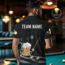 Load image into Gallery viewer, Funny Beer Play Pool 8 Ball Men's Billiard Team Shirt Custom Billiard Polo &amp; 1/4 Zip Attire NYN2364