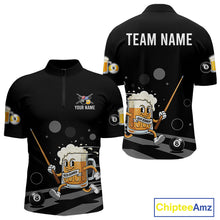 Load image into Gallery viewer, Funny Beer Play Pool 8 Ball Men's Billiard Team Shirt Custom Billiard Polo &amp; 1/4 Zip Attire NYN2364