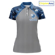 Load image into Gallery viewer, Blue Camouflage 8 Ball Pool Polo &amp; 1/4-Zip Shirt Custom Billiard Shirts For Women Billiard Team Attire NYN2979