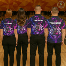 Load image into Gallery viewer, Raccoon Funny Bowling Polo 1/4-Zip Shirts For Men Custom Galaxy Tornado Bowling Team Jerseys NYN3413