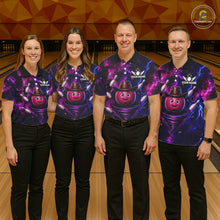 Load image into Gallery viewer, Funny Cowboy Bowling Ball Shirts For Men Custom Galaxy Tornado Bowling Team Jerseys NYN3414