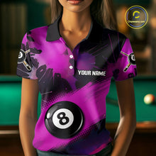 Load image into Gallery viewer, Grunge Paint Splatter Pink Ball 8 Billiard Shirts For Women Personalized Billiard Attire Gifts NYN2789