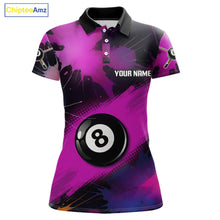 Load image into Gallery viewer, Grunge Paint Splatter Pink Ball 8 Billiard Shirts For Women Personalized Billiard Attire Gifts NYN2789