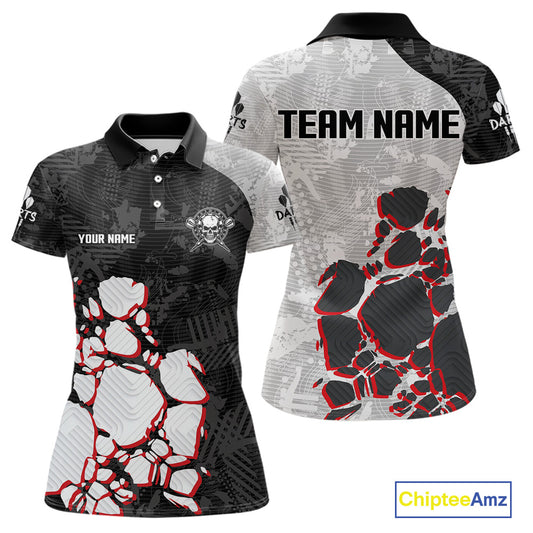 Skull Dart Boards Custom Multi-Color Dart Shirt For Women, Dart Team Jerseys NYN0095