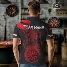 Load image into Gallery viewer, Red Spider Men's Grunge Darts Shirt Smoke Dartboard - Custom Name For Darts Jersey NYN0469