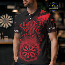 Load image into Gallery viewer, Red Spider Men's Grunge Darts Shirt Smoke Dartboard - Custom Name For Darts Jersey NYN0469