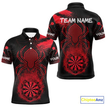 Load image into Gallery viewer, Red Spider Men's Grunge Darts Shirt Smoke Dartboard - Custom Name For Darts Jersey NYN0469