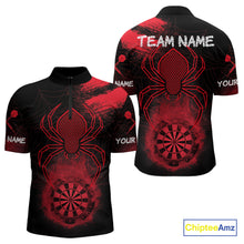 Load image into Gallery viewer, Red Spider Men's Grunge Darts Shirt Smoke Dartboard - Custom Name For Darts Jersey NYN0469