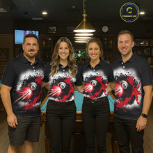 Load image into Gallery viewer, Lightning Red Billiard 8 Ball &amp; 9 Ball Shirt For Women Custom Grunge Pool Team Billiard Jersey NYN3441