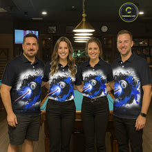 Load image into Gallery viewer, Lightning Blue Billiard 8 Ball &amp; 9 Ball Shirt For Women Custom Grunge Pool Team Billiard Jersey NYN3442