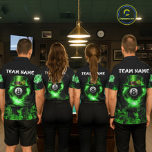 Load image into Gallery viewer, Shamrock 8 Ball Pool Polo &amp; 1/4-Zip Shirt Personalized Men Patrick's Day Billiard Attire Gifts NYN2421