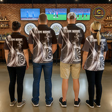 Load image into Gallery viewer, Black And Silver Darts Polo Shirts For Men Custom White Smoke Dartboard Dart Team Jerseys NYN2446