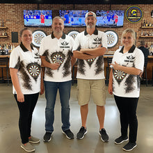 Load image into Gallery viewer, Black And White Splatter Dartboard Women Darts Polo &amp; 1/4-Zip Shirts Custom Outfits Darts Team Jersey NYN3036