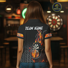 Load image into Gallery viewer, Women's Custom Darts Shirt With Flame Dartboards And Red Dart Arrows NYN0253