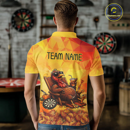 Custom Funny Turkey Autumn Thanksgiving Darts Shirt For Men, Thanksgiving Darts Team Jersey NYN4070