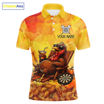 Custom Funny Turkey Autumn Thanksgiving Darts Shirt For Men, Thanksgiving Darts Team Jersey NYN4070