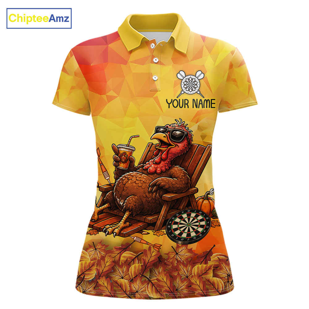 Custom Funny Turkey Autumn Thanksgiving Darts Shirt For Women, Thanksgiving Darts Team Jersey NYN4070
