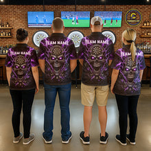 Load image into Gallery viewer, Thunder Lightning Purple Cracked Skull Dartboard Dart Polo Shirts For Men Custom Dart Team Shirts NYN2676