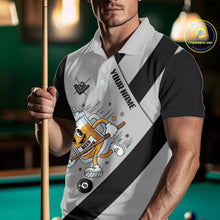 Load image into Gallery viewer, Black Grey Funny Beer Runner 8 Ball Men Billiards Shirt Personalized Pool Balls Billiard Team Names NYN2680