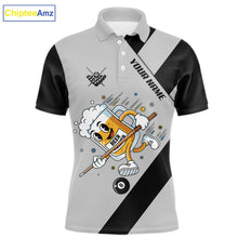 Load image into Gallery viewer, Black Grey Funny Beer Runner 8 Ball Men Billiards Shirt Personalized Pool Balls Billiard Team Names NYN2680