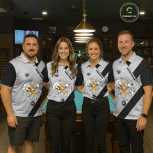 Load image into Gallery viewer, Black Grey Funny Beer Runner 8 Ball Men Billiards Shirt Personalized Pool Balls Billiard Team Names NYN2680